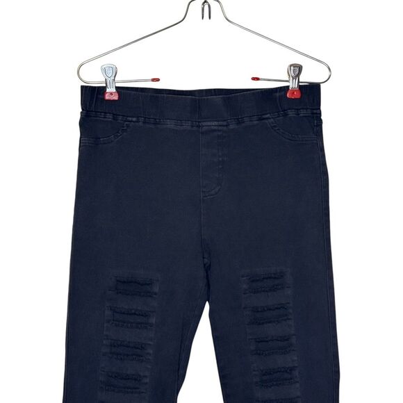 Umgee Women's Jeans Distressed Stretch Skinny Pull On Mid-Rise Jeggings Large - Picture 4 of 10